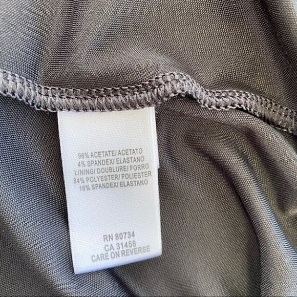 BCBG Maxazria cocktail dress with empire waist, midi length, stretch, popover - Picture 8 of 8